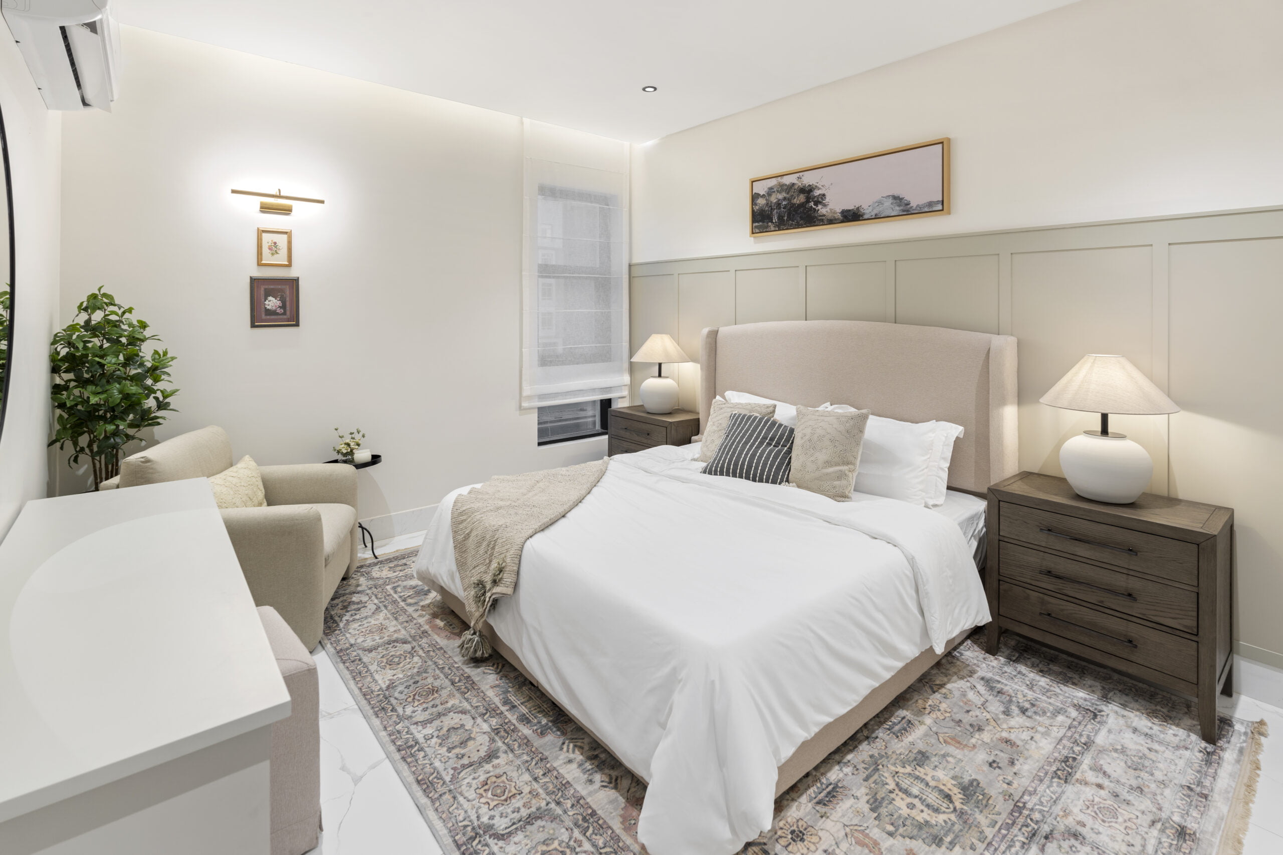 master bedroom with wooden interior
