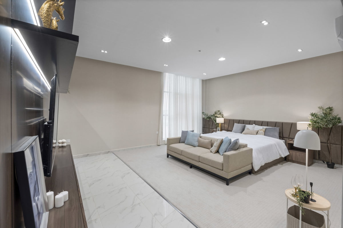 huge master bedroomed with a lot of space