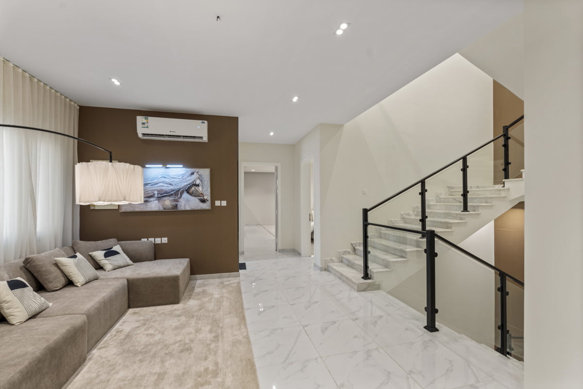 2nd floor with sofa and horse painting