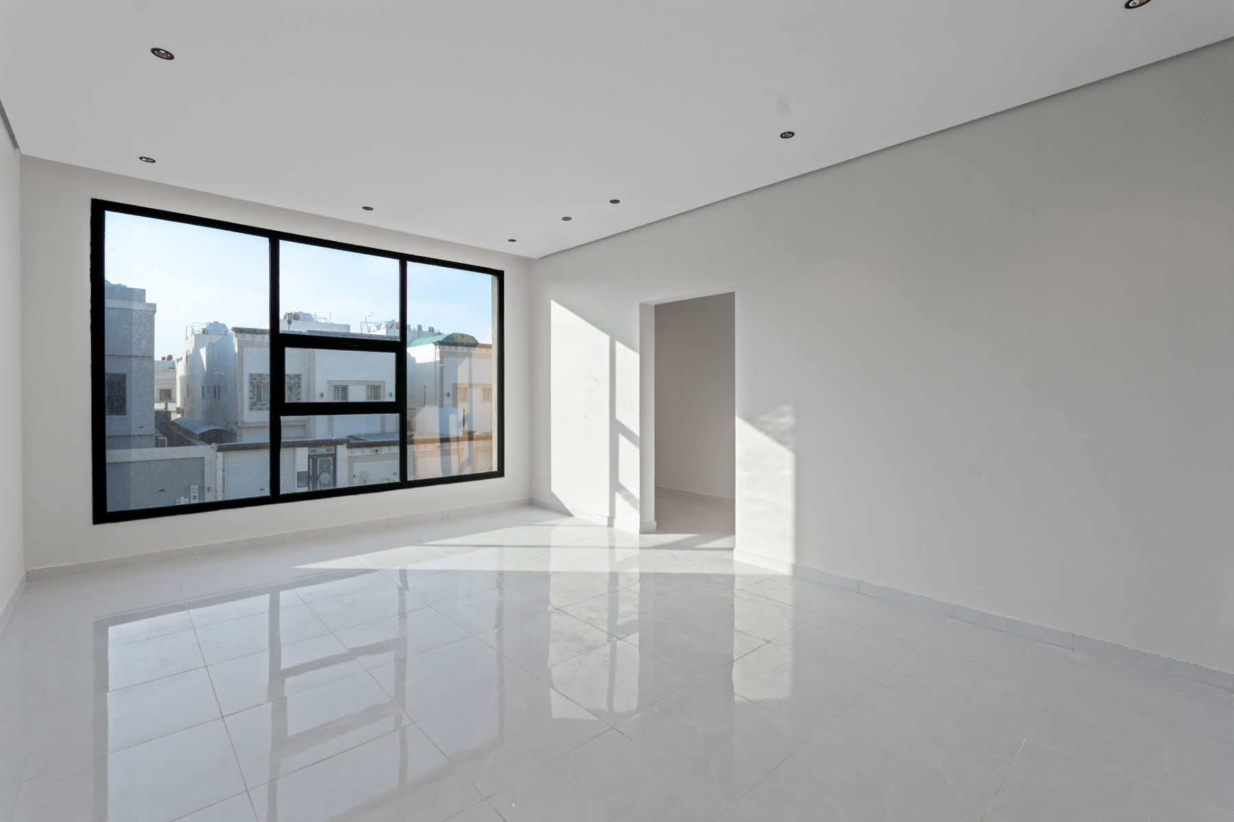 sunny living room and large window