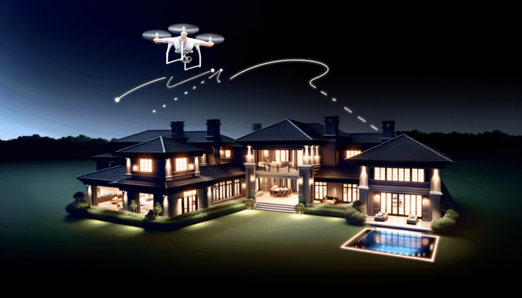 drone taking photo in twilight sky